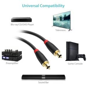 Câble Audio Optique Numérique Toslink 3m - Connexion Pour Home Cinéma, Barre De Son, TV, PS4, Xbox