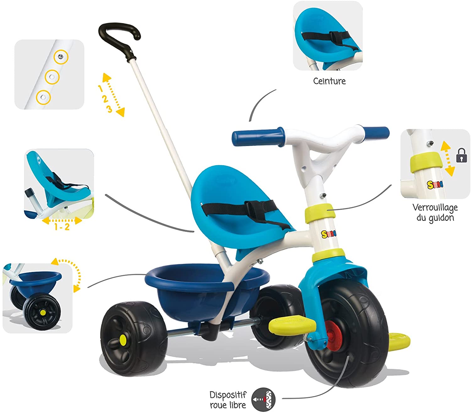 SMOBY Tricycle Be Fun - Bleu pas cher